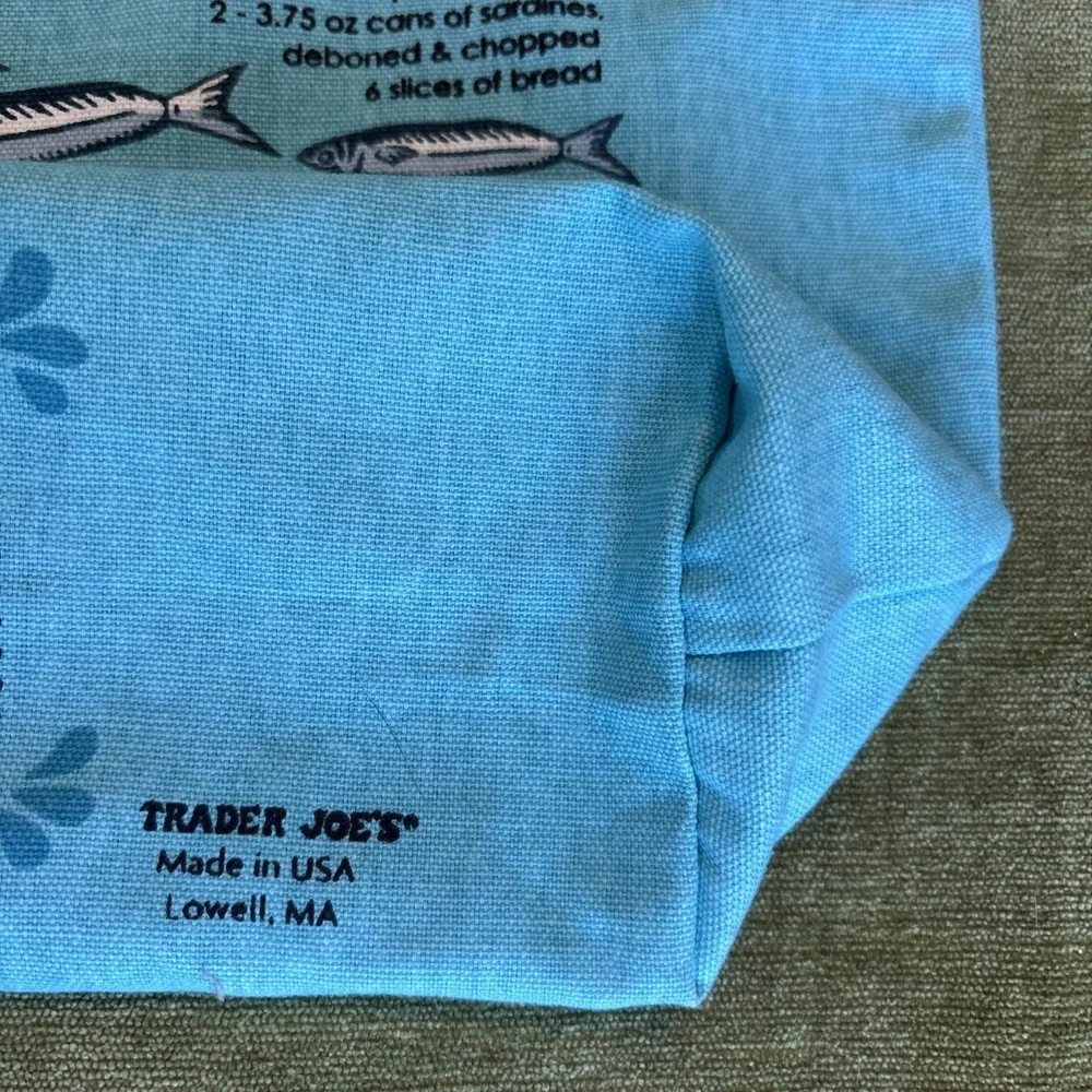 Trader Joe's Reusable Fabric Tote Bag SARDINES Market Shopping Retired from 2023